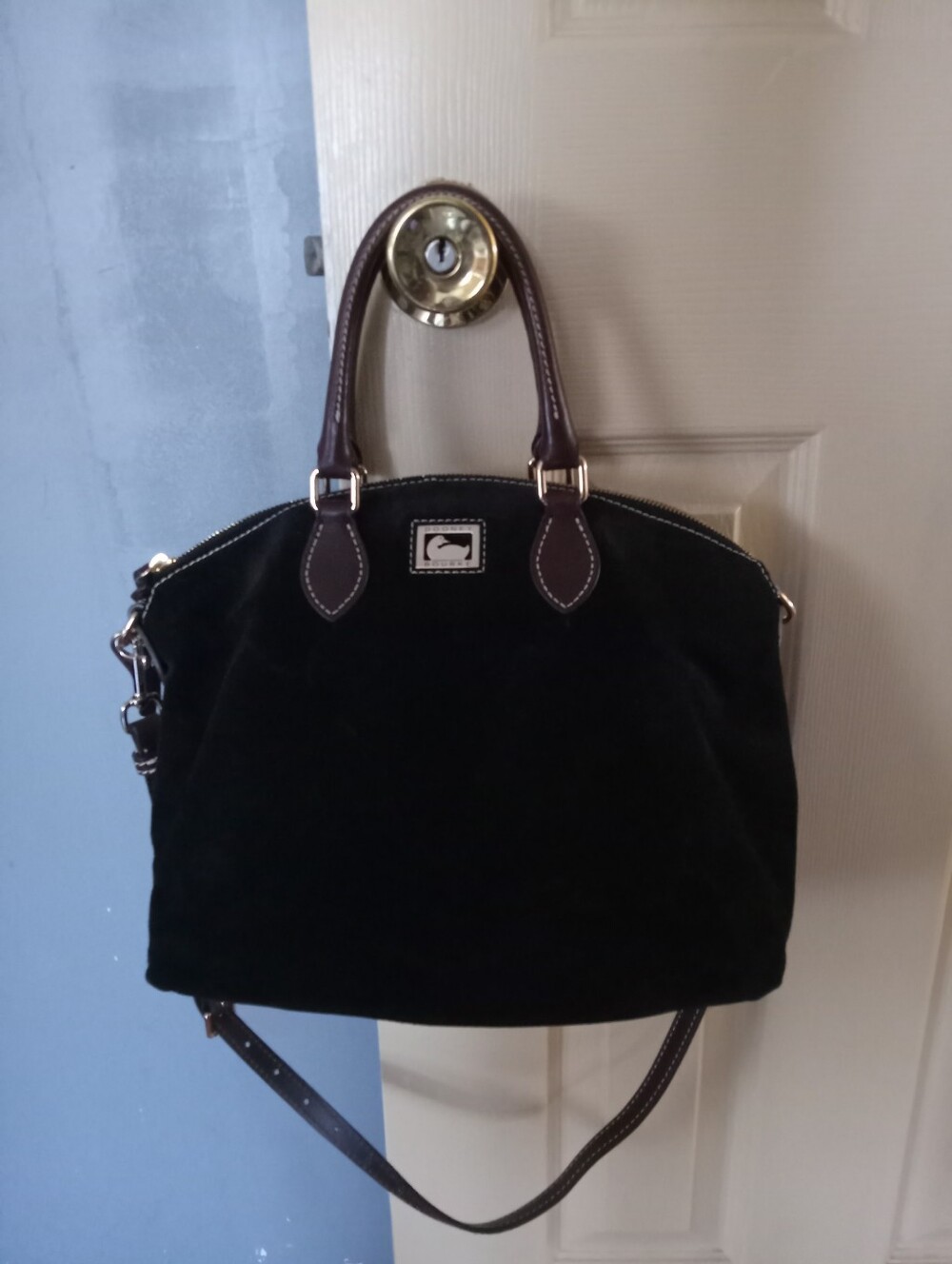 Dooney & Bourke Black Suede Satchel